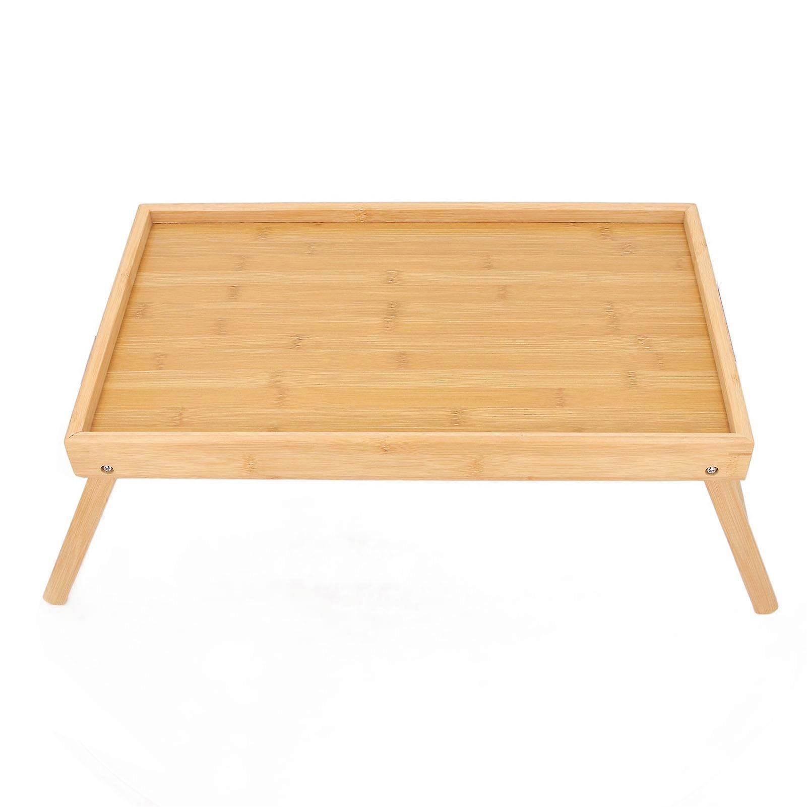 Table with Folding Legs Poratble Breakfast Foldable Serving Tray for Sofa Bed Eating Snacking and Working