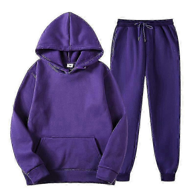 Hombres sudaderas con capucha de color sólido sudadera sudadera lana deportivo conjunto de chándal con capucha conjuntos de jogger