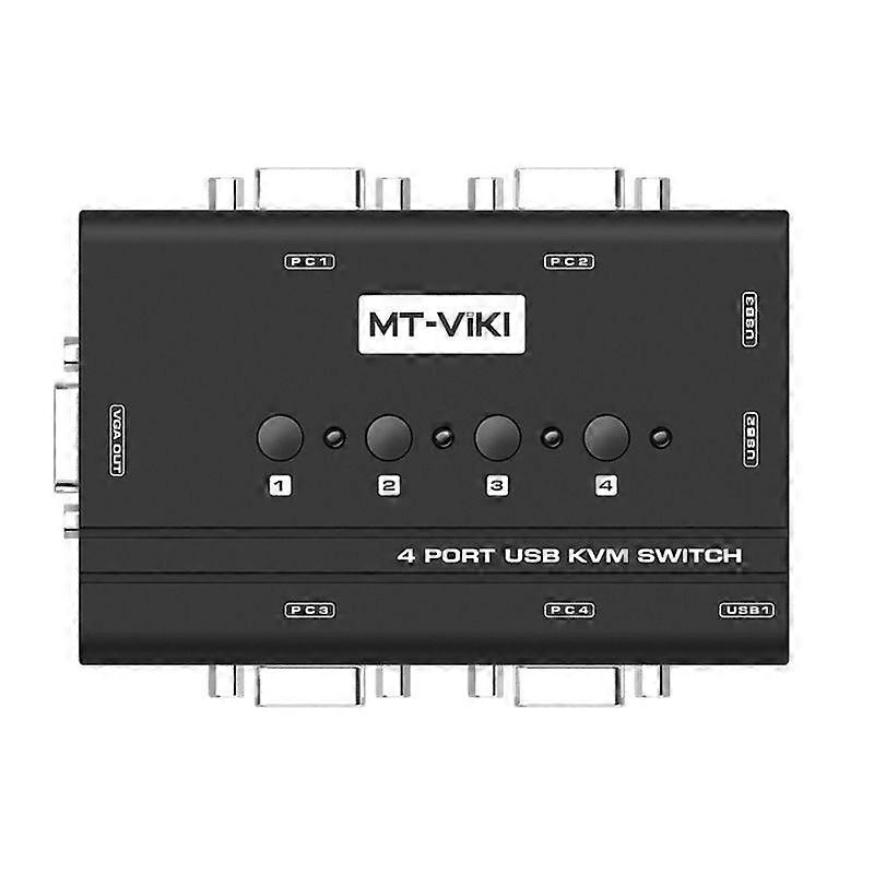 MT460KL 4 Ports USB KVM Switch Manueller Umschalter Selector Box Steuerung von 4 Computern