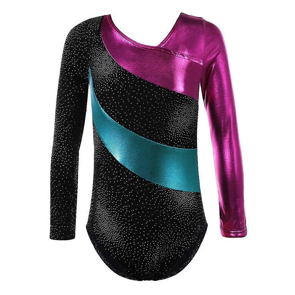 طفل الفتيات طويلة الأكمام الجمباز ليوتار الباليه بدلة حلية ملابس رياضية 5