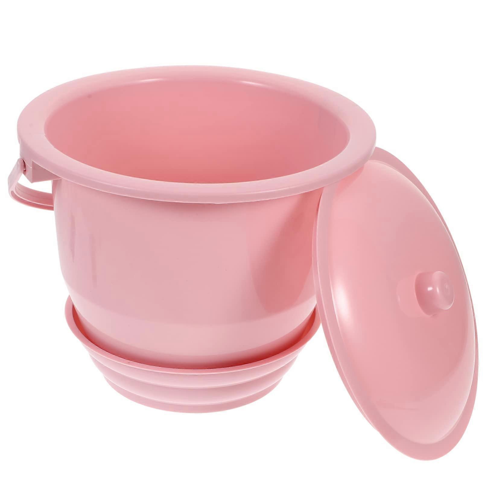 Pp Plastic Urinal Pail Handheld Urine Pot for Adults Urinal Pink Lid Strong Constructi