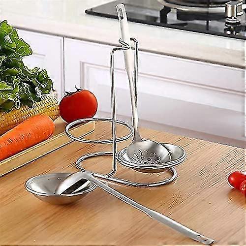 304 Stainless Steel Double Ladles Holder Vertical Spoon Rest Cooking Utensils Stand
