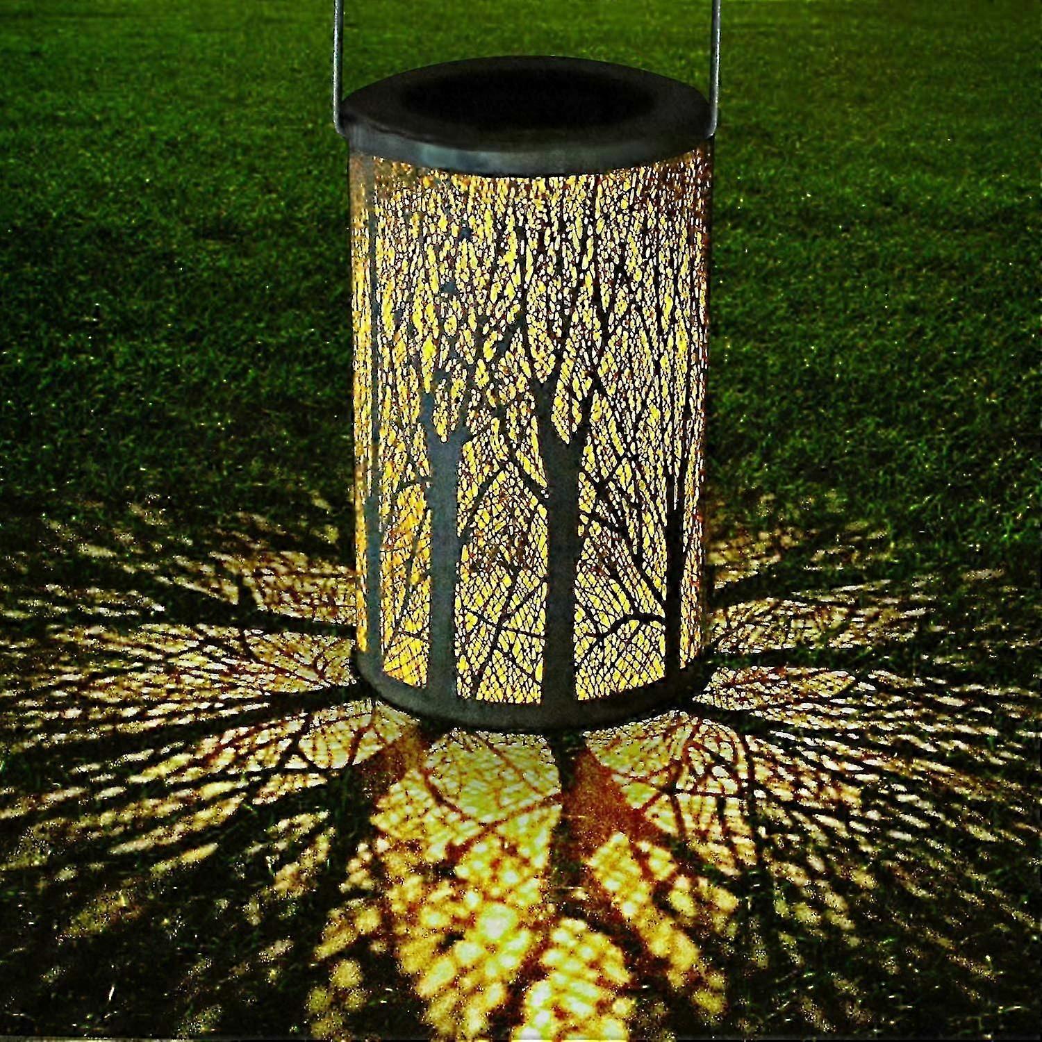 Outdoor Solar Lantern Waterproof Garden Hanging Lamp Rechargeable Cordless Lantern - White