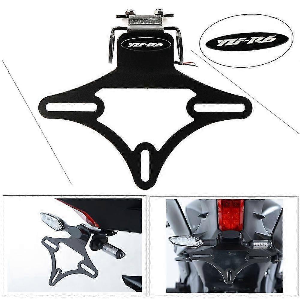 Motorcycle License Plate Holder Tail Tidy For Yamaha Yzf R6 Yzf-r6 2017 2018 2019 2020 2021 2022 Led Light Fender Eliminator