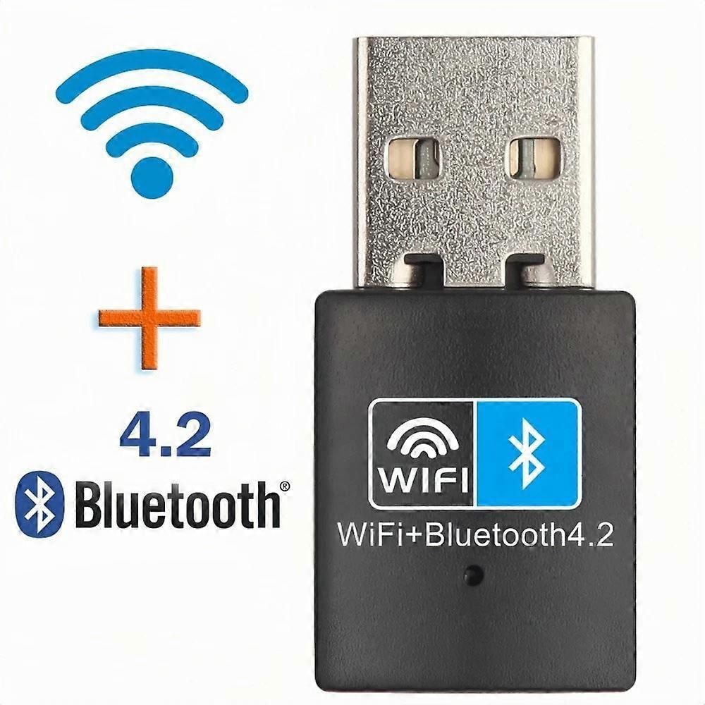 150Mbps WiFi Bluetooth Wireless Adapter USB Adapter 2.4G Bluetooth V4.2 Dongle Network Card RTL8723DU (Options black)