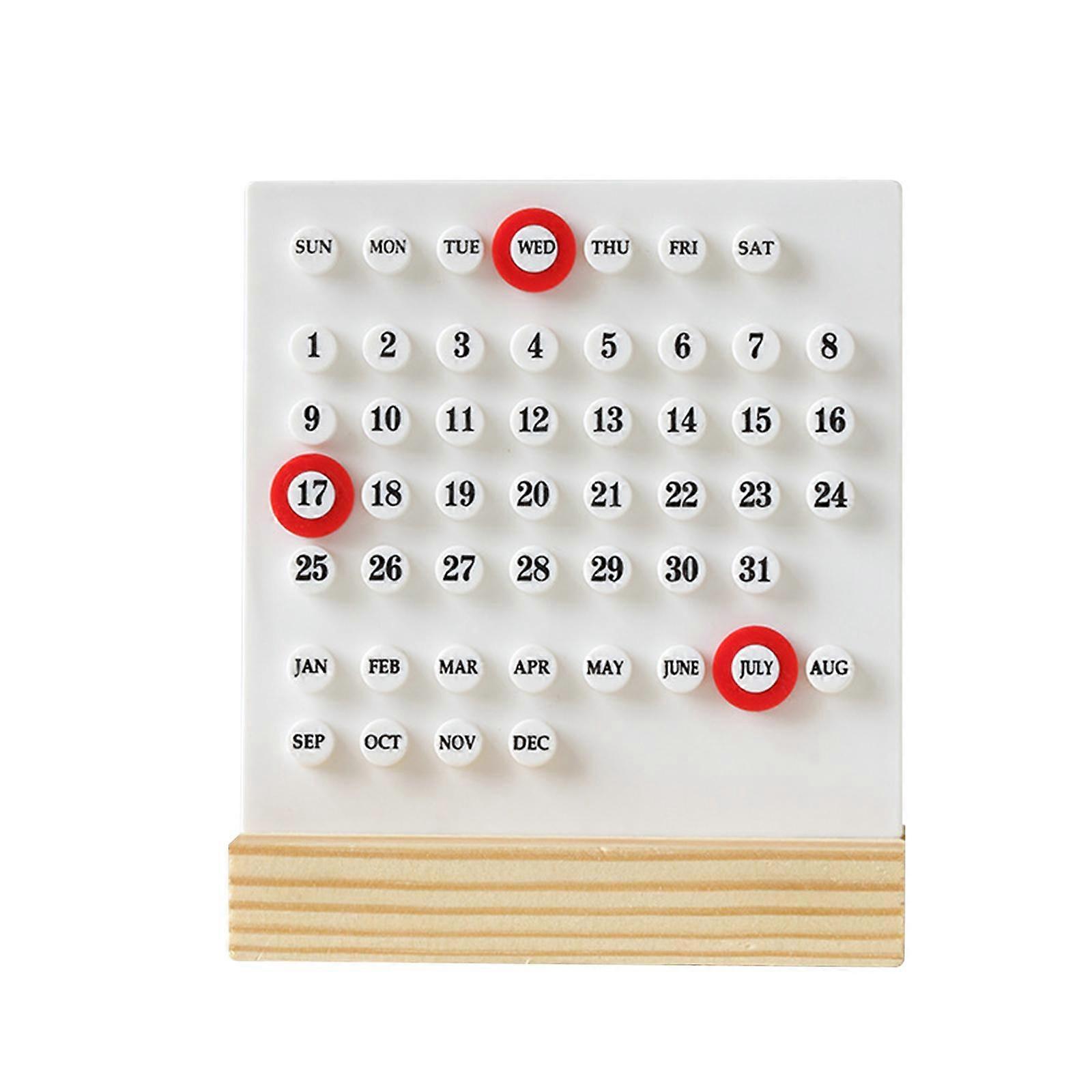 Perpetual Calendar Mini Desk Calendar,Reusable,Acrylic Date Planner Desktop