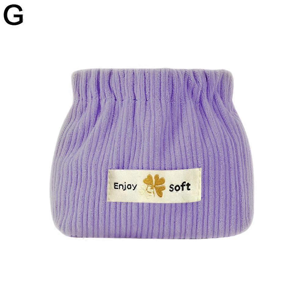 Corduroy four-leaf clover purple (G) $ shrapnel lipstick bag cosmetics storage small bag female portable 2023 new bag corduroy storage bag