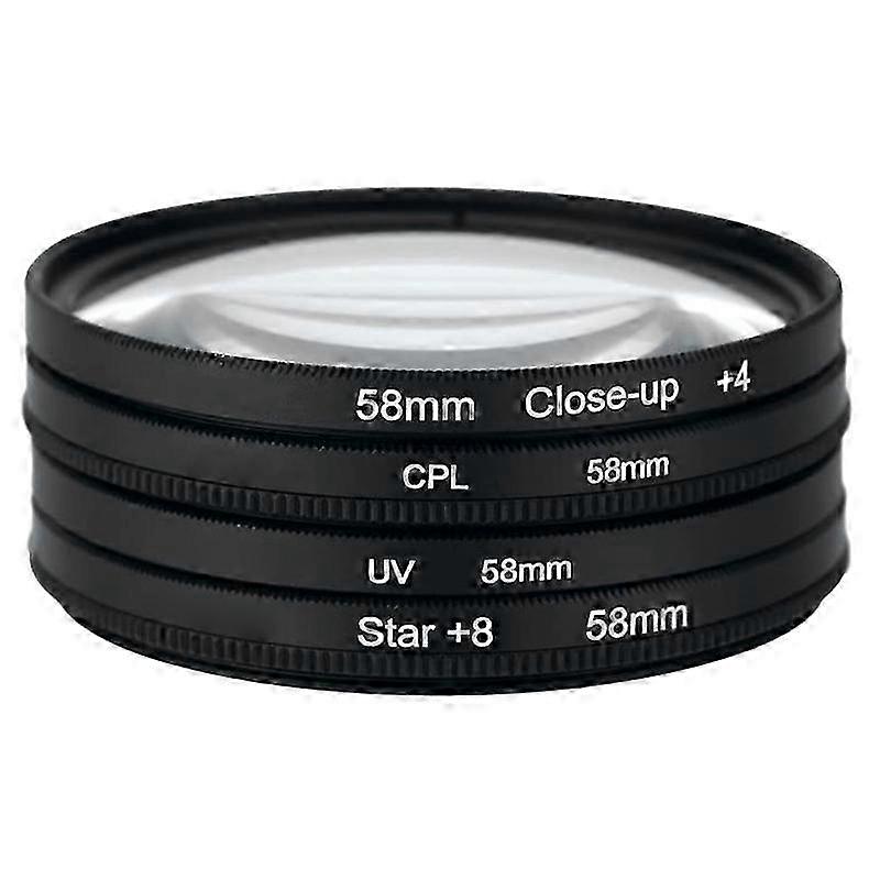 Polarizing Filter 4 Kit 58mm for DSLR Camera Photography Filters