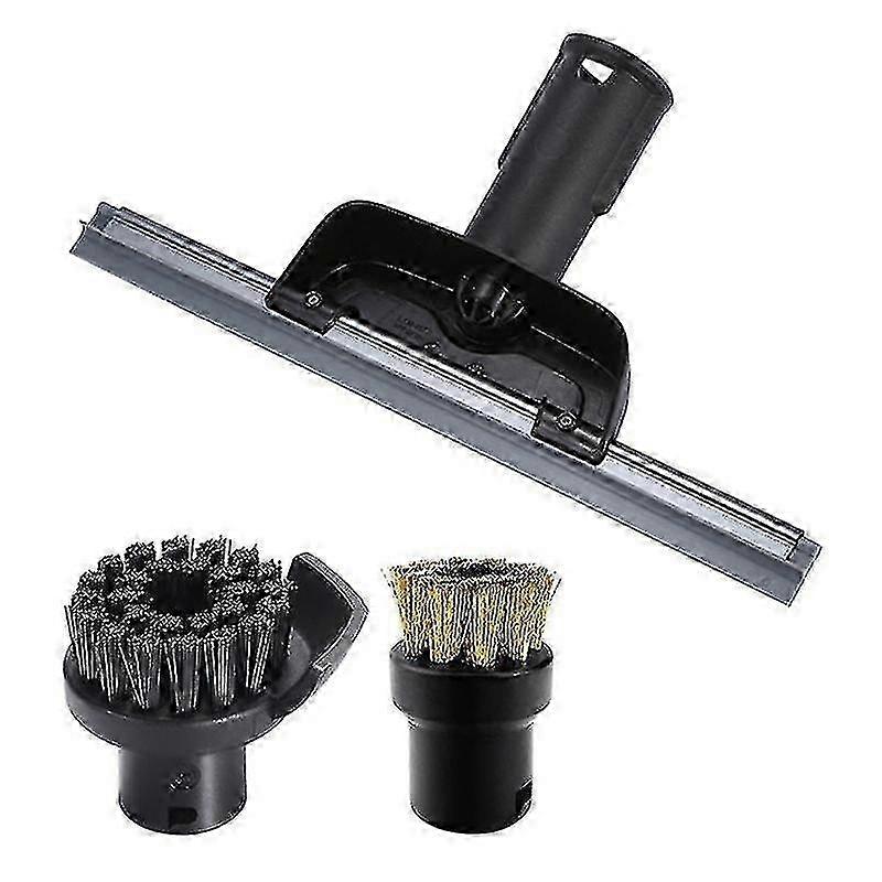 Steam Cleaner Round Brush for Mirrors & Windows - SC2 SC3 SC4 SC5 CTK10 CTK20 Nozzle Scraper - Black