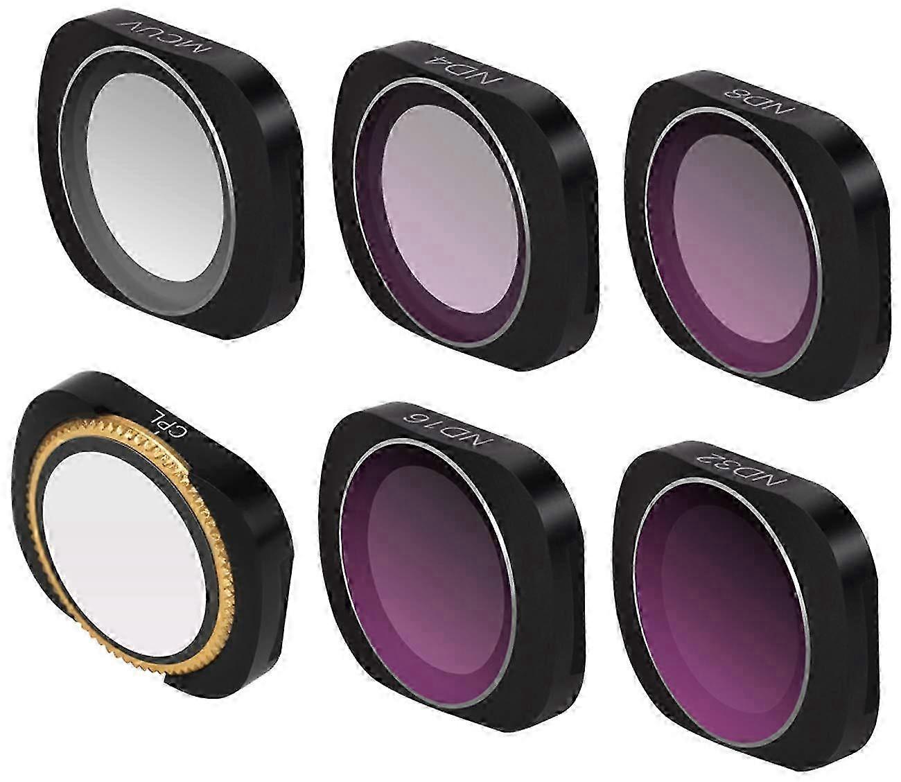 Magnetically Adjustable Camera Lens Filter Set with 6 Filters Compatible with Various Camera Brs