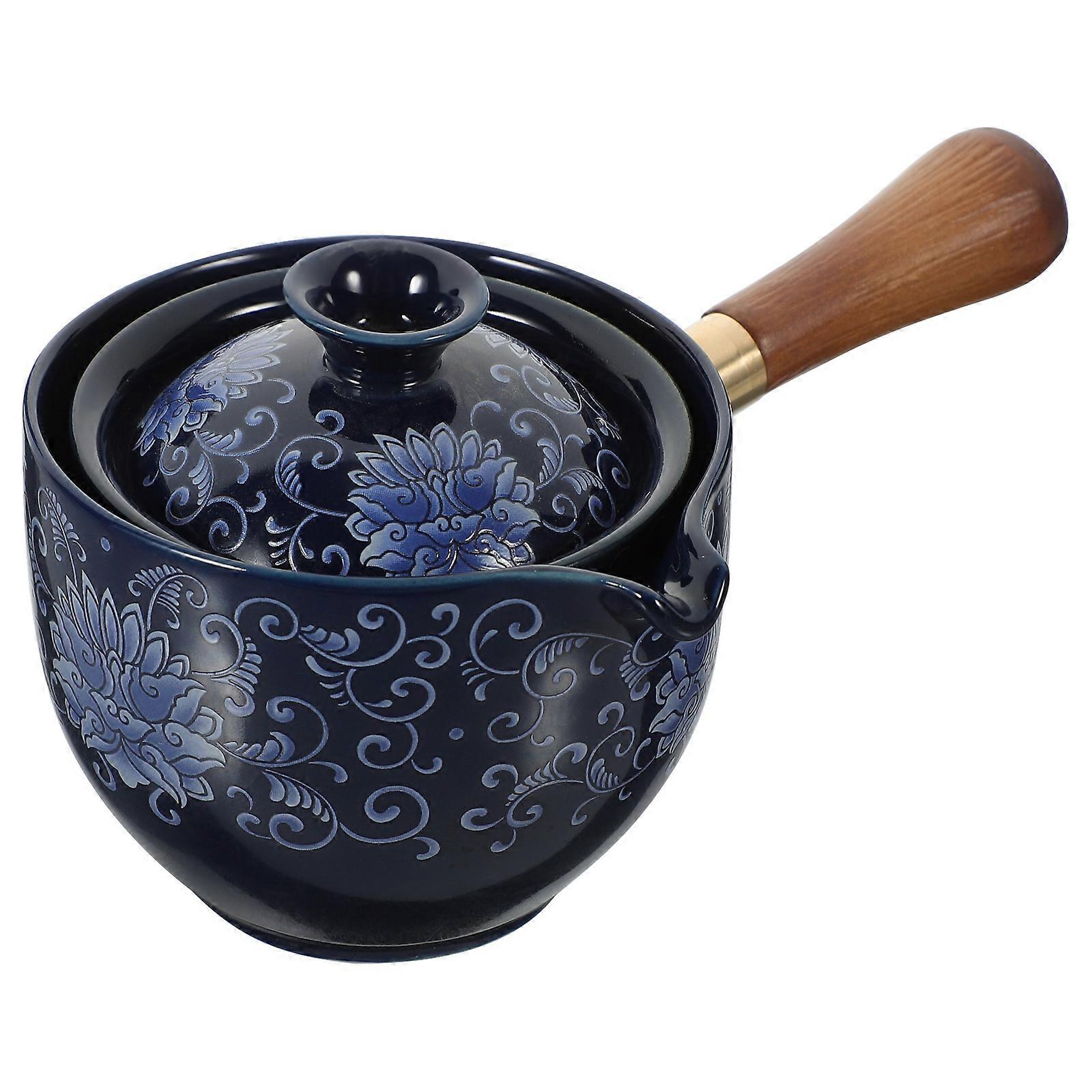 Chinese Tea Pots Round Pot-Shaped Design Ceramic Material For Coffee Lovers 1Set