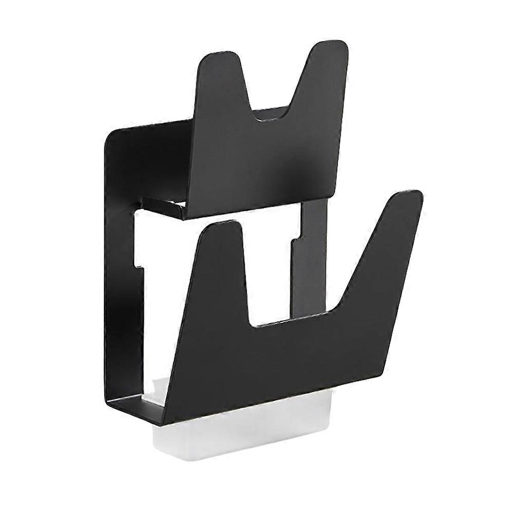Wall-Mounted Pot Lid Rack Thickened Aluminum Kitchen Storage Solution Draining Black 22X18X10.5CM Powerful Adhesive 1Pack