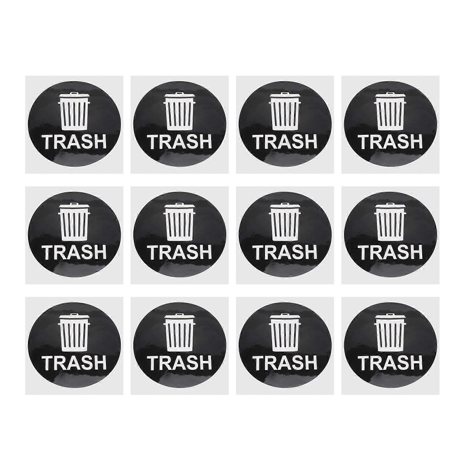Recycle Bin Stickers Trash Can Recycling Marking Waterproof Random Style 12Pcs
