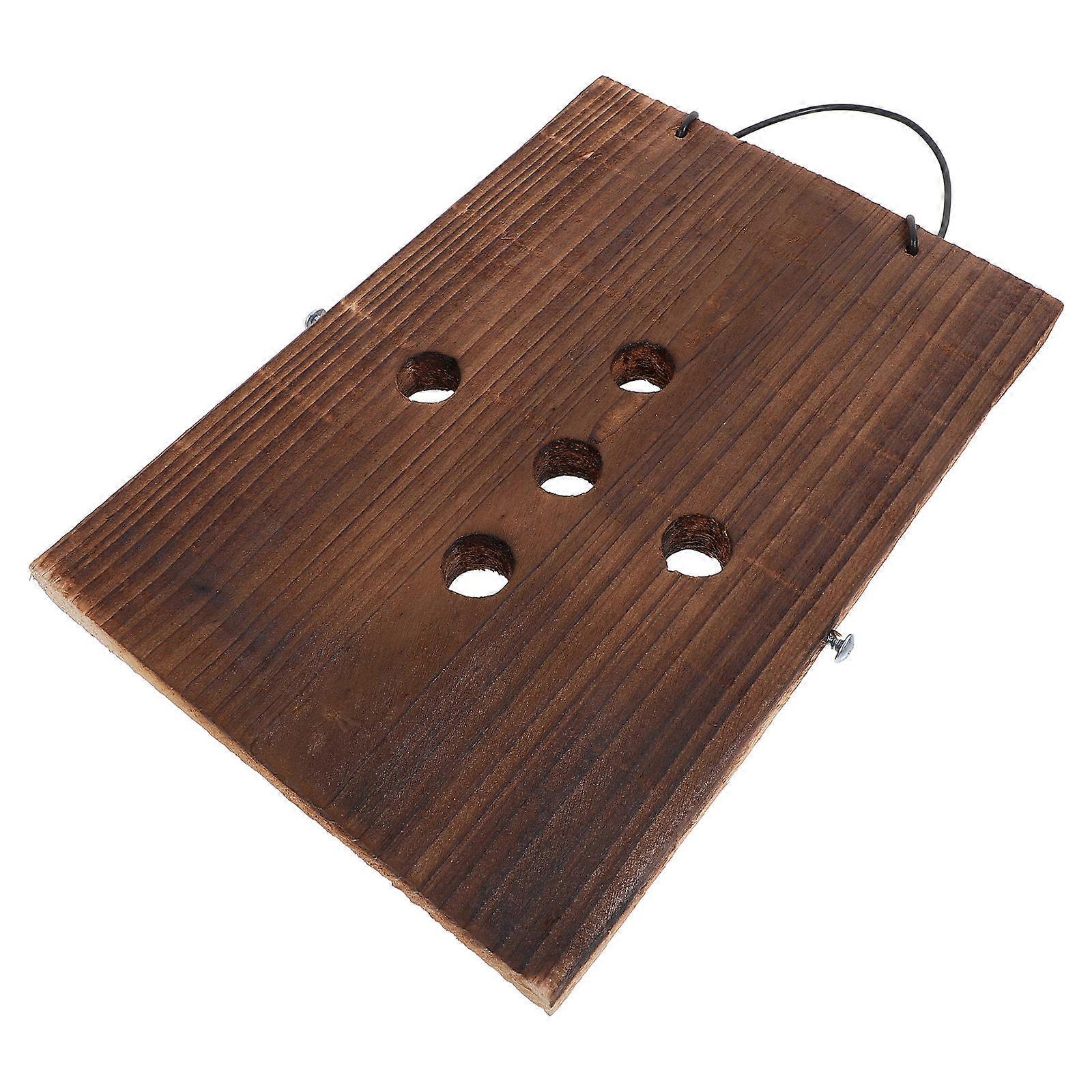 Wood Hanging Sign Wooden Plaque for Rectangular Shape Coffee Color 9.8X6.8X0.7in Space-saving 1Pack