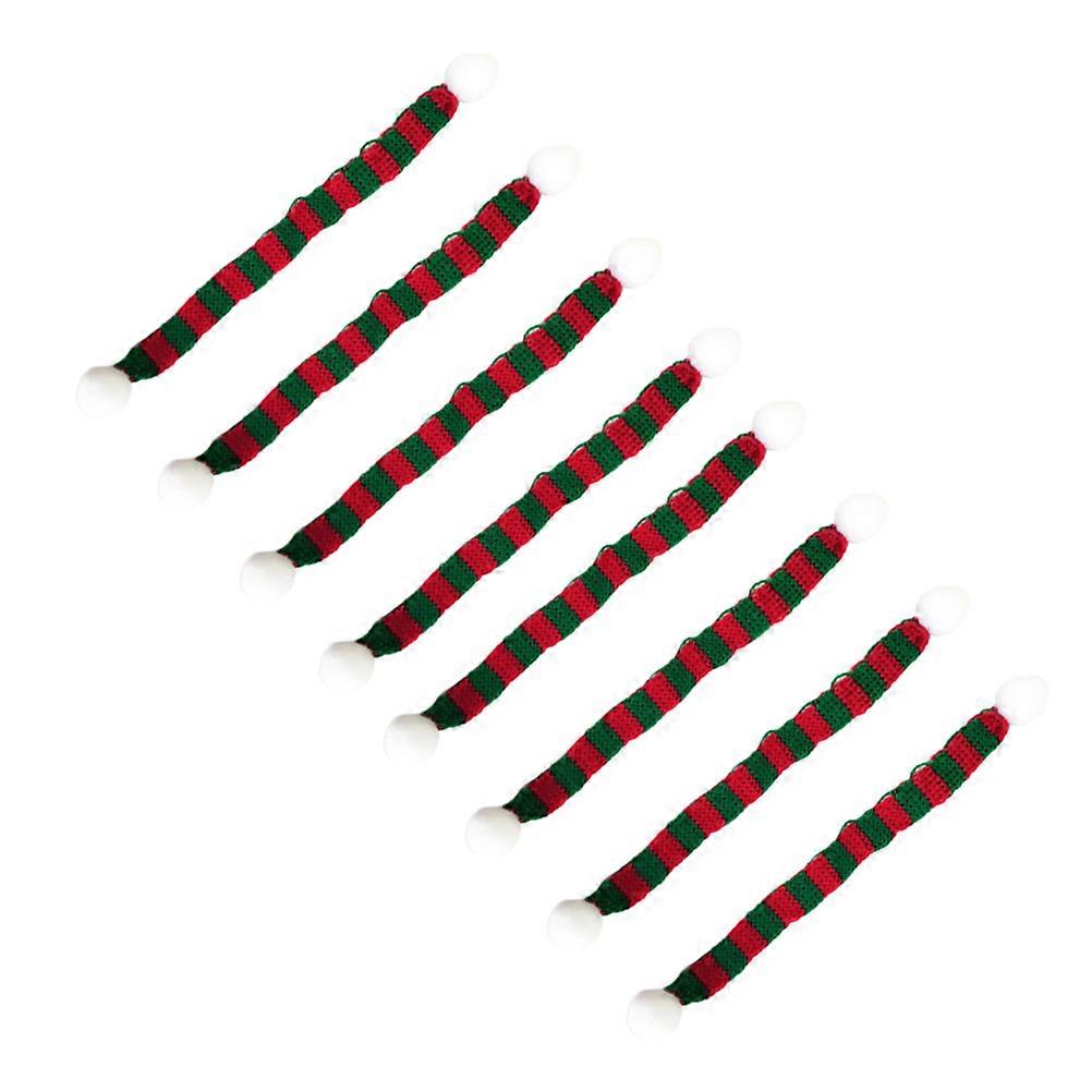 צעיפים מיניאטוריים אביזרי יצירה לחג המולד Neckerchief ירוק 1x23 ס"מ 8 יחידות
