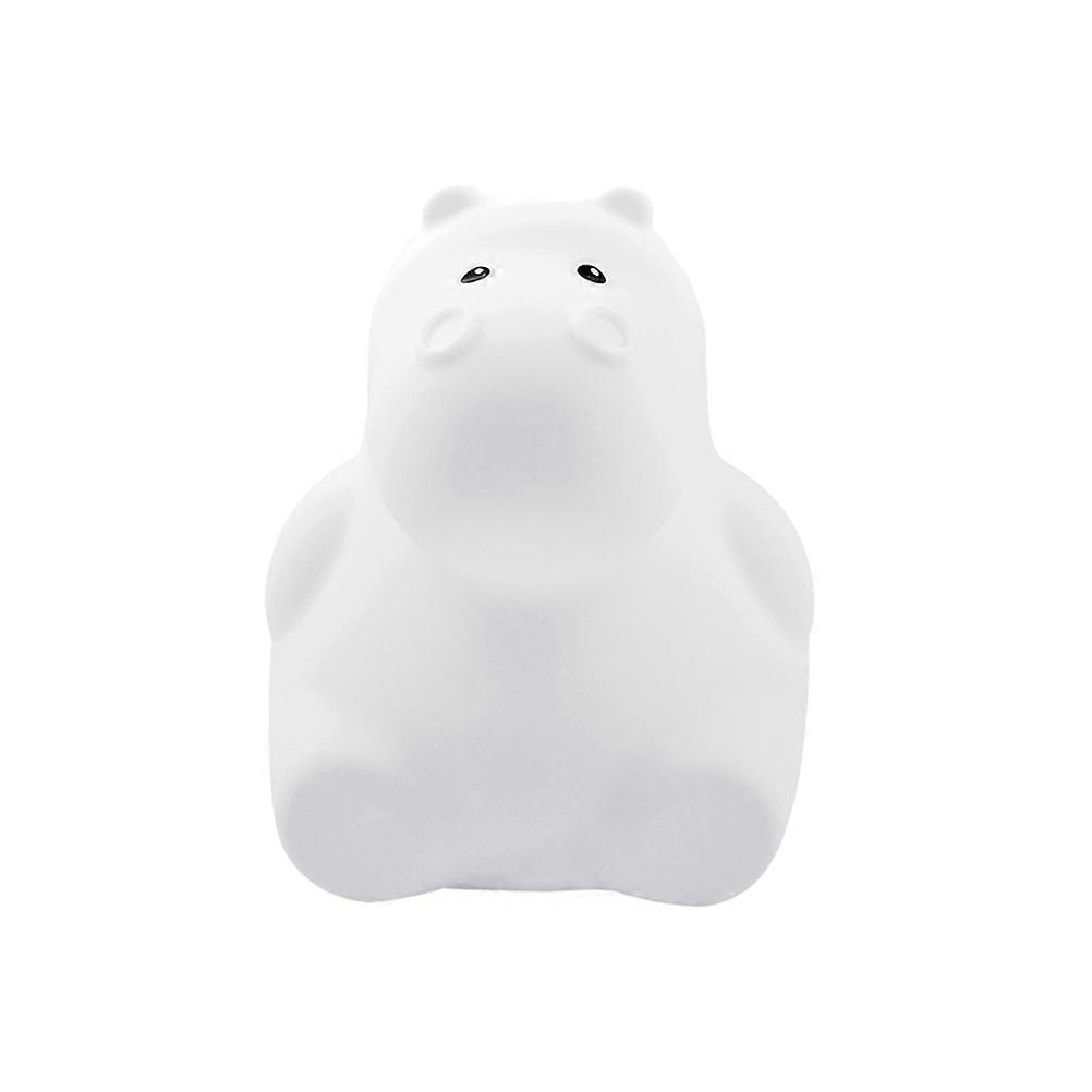 Fun Night Light Pat Led Hippo Shape Touch Sensor Rechargeable Non-Flickering Light for Bedroom Kids Room Nursery 1Pcs