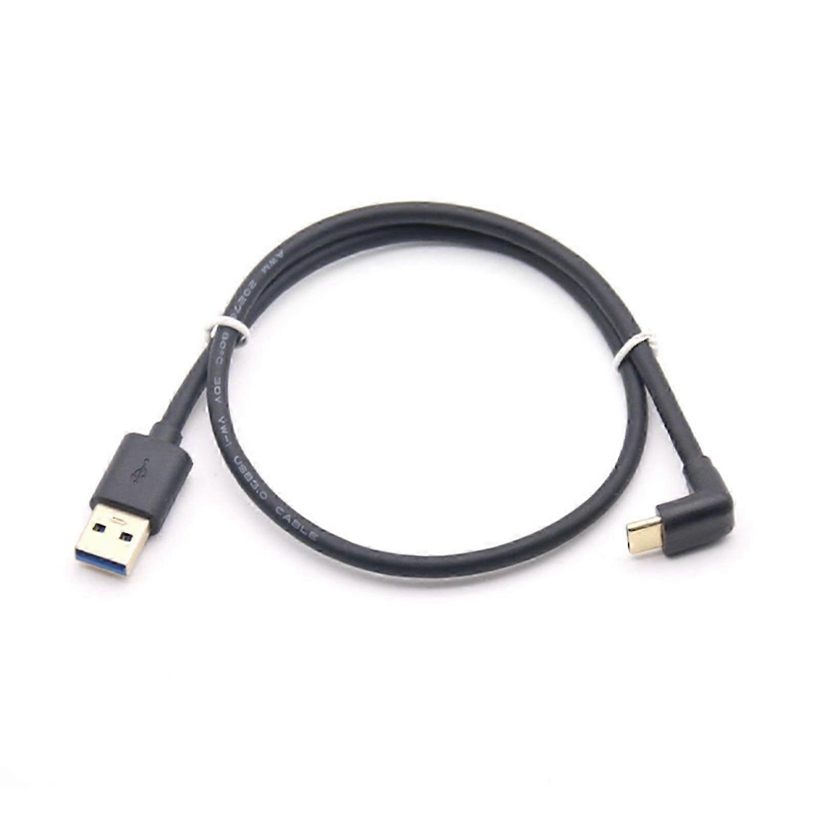 USB 3.0 to Type C 90 Degree Fast Charging Cable 5Gbps Data Sync Cord for Smartphones Tablets Laptops Accessories