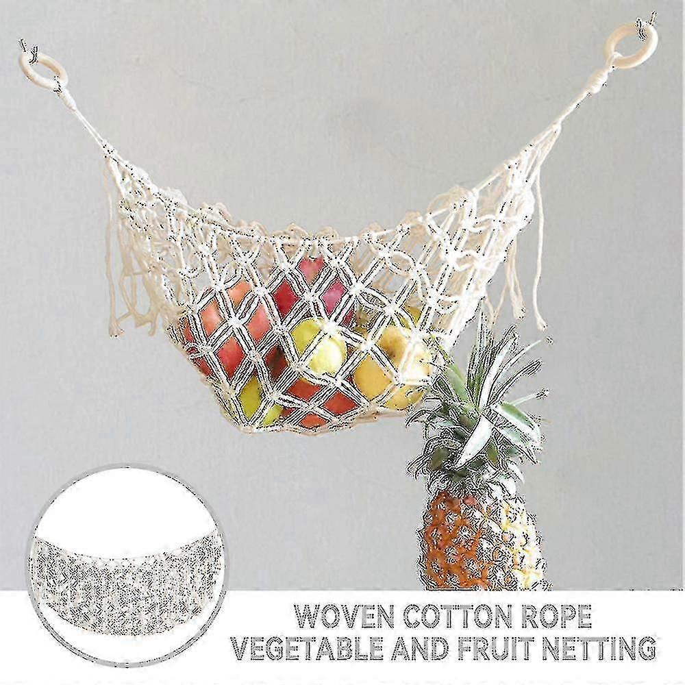 Fruit And Vegetable Storage Hammock Space Saving Hand Woven Kitchen Decor