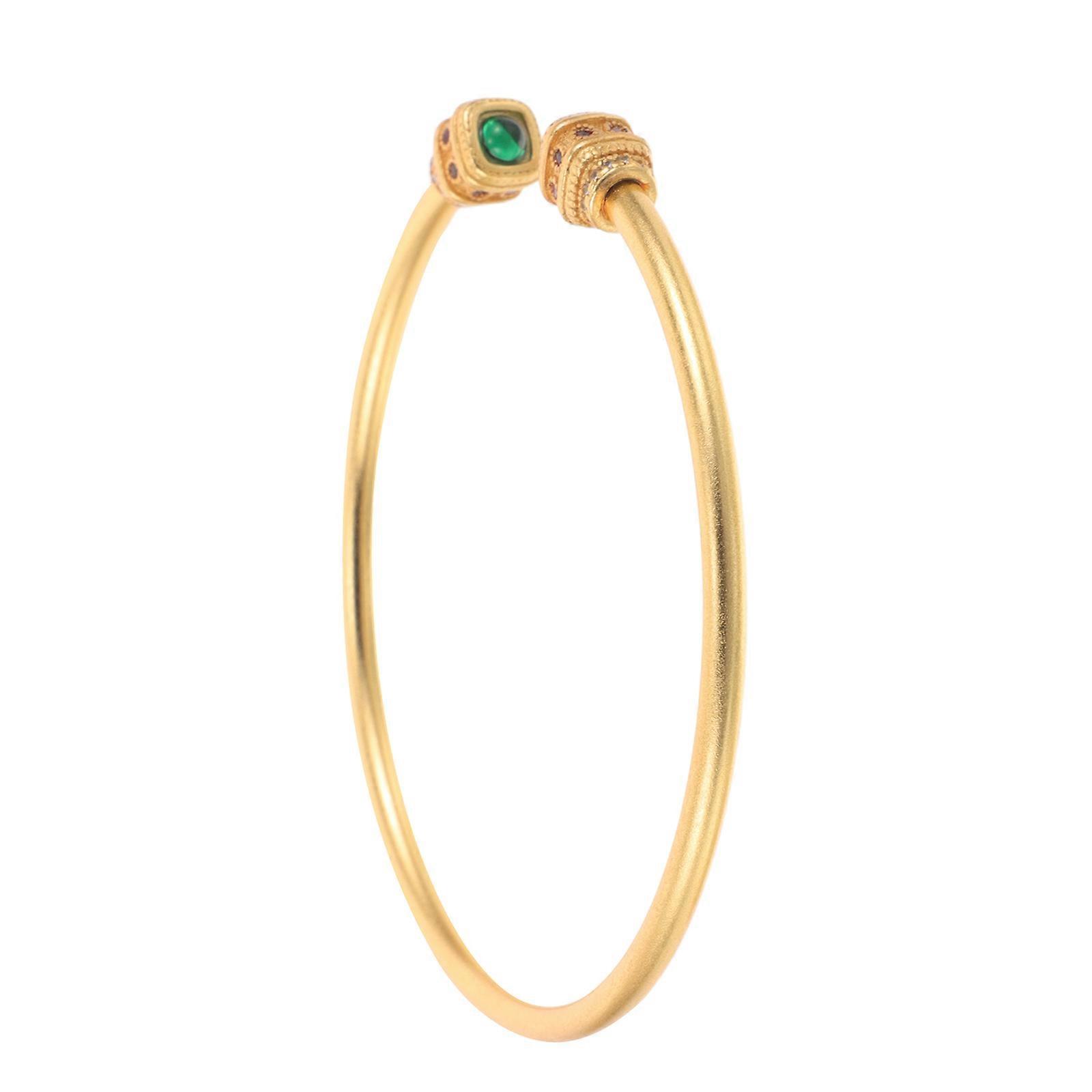 Copper Open Bangle Vintage Design Women Banquets Accessory Golden Color Round Shape 1Set