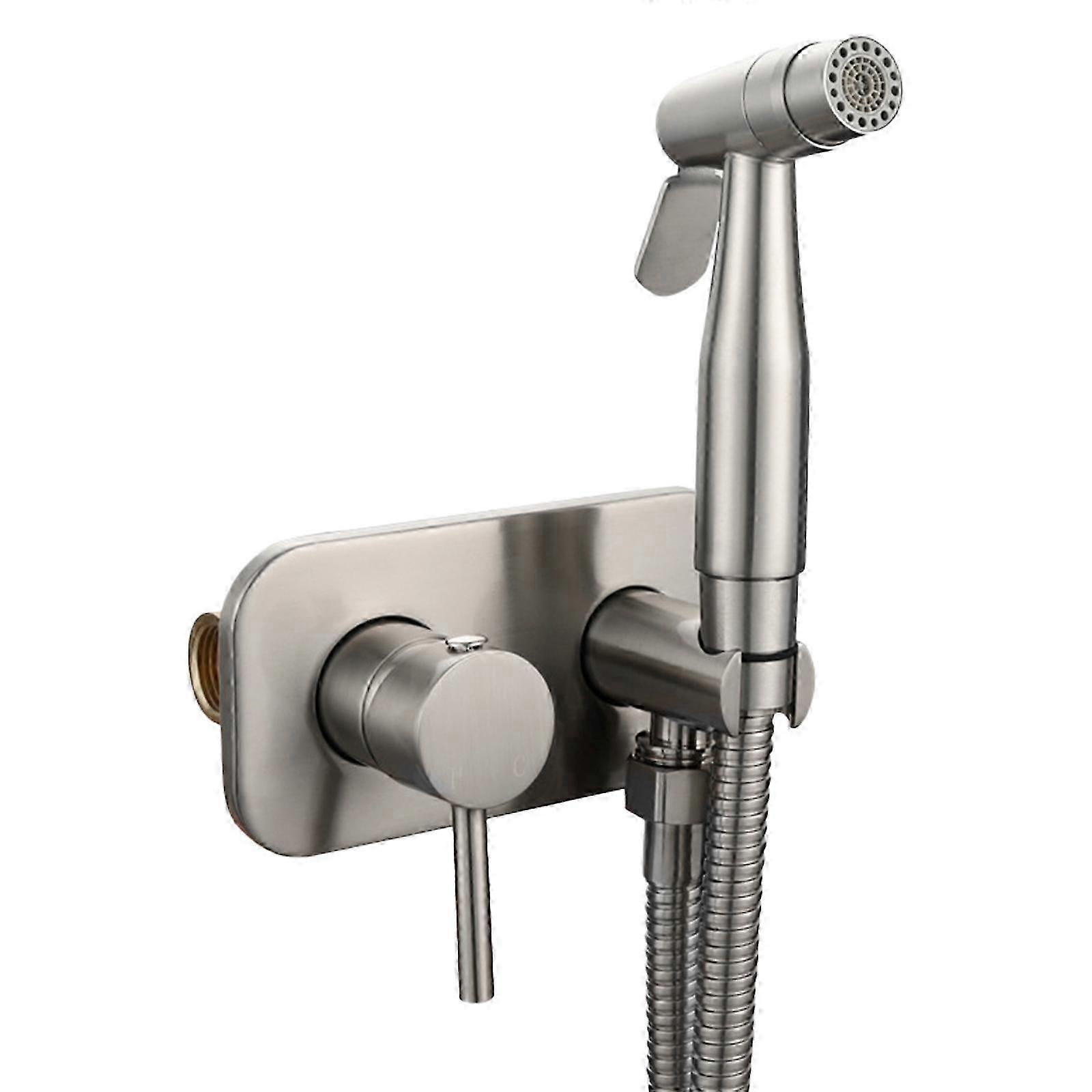 (Brushed) Hygienic Toilet Bidet Sprayer With Warm & Cooling Water Adjustable Water Pressure Bidet Toilet Handheld Bidet For Bathroom Brushed