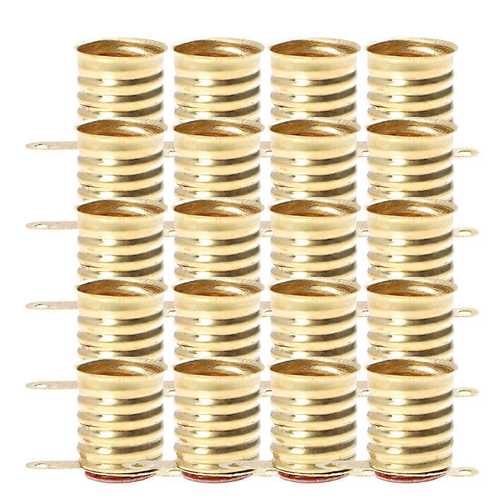 Socket Base Bulb Adapter Copper Lamp Holder Golden 1.90X1.20X1.00CM Electrical Circuit Experiment for Students 30Pcs