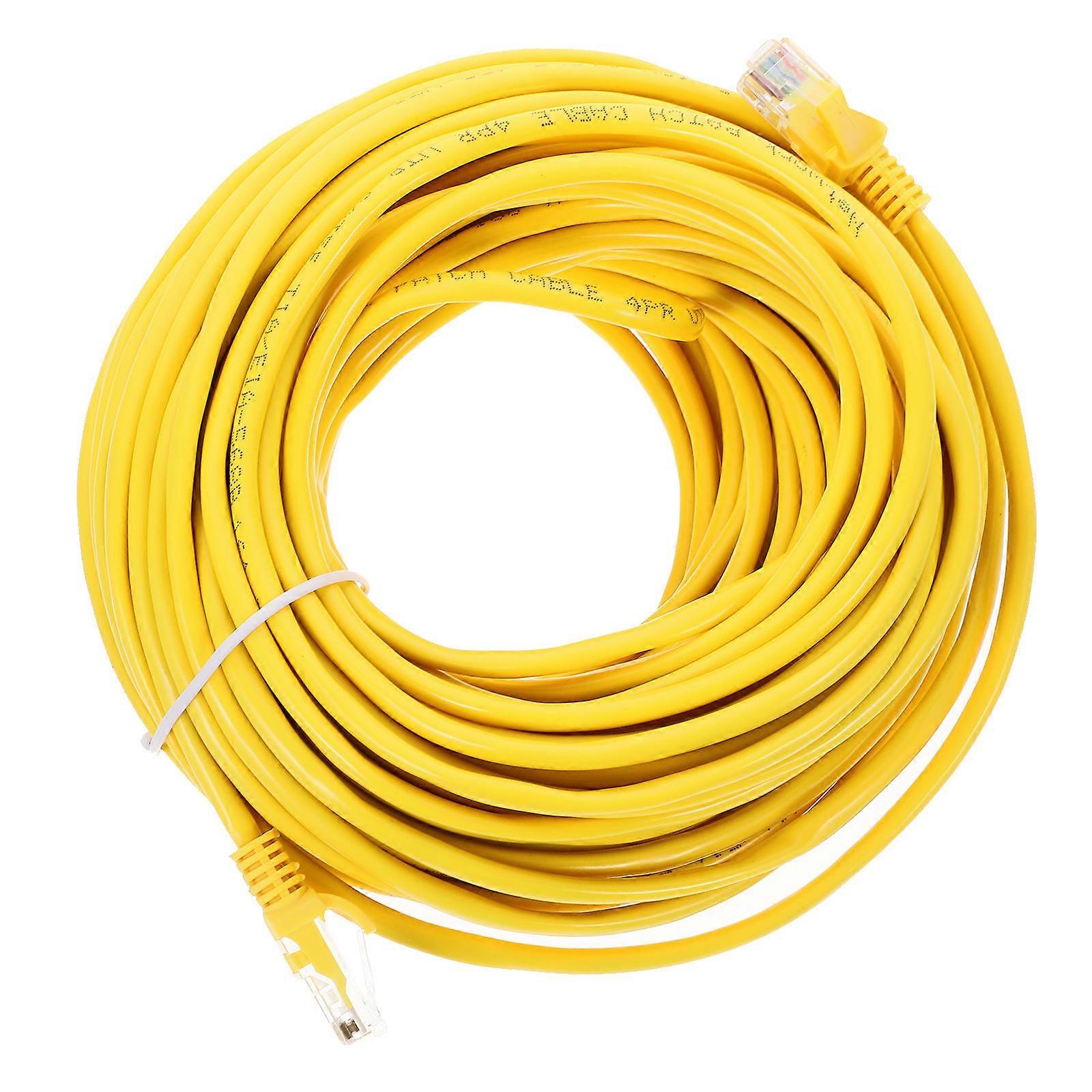 Cable 20m Cat 5e Networking Cord Yellow Color General Users High-speed Transmission 1Set