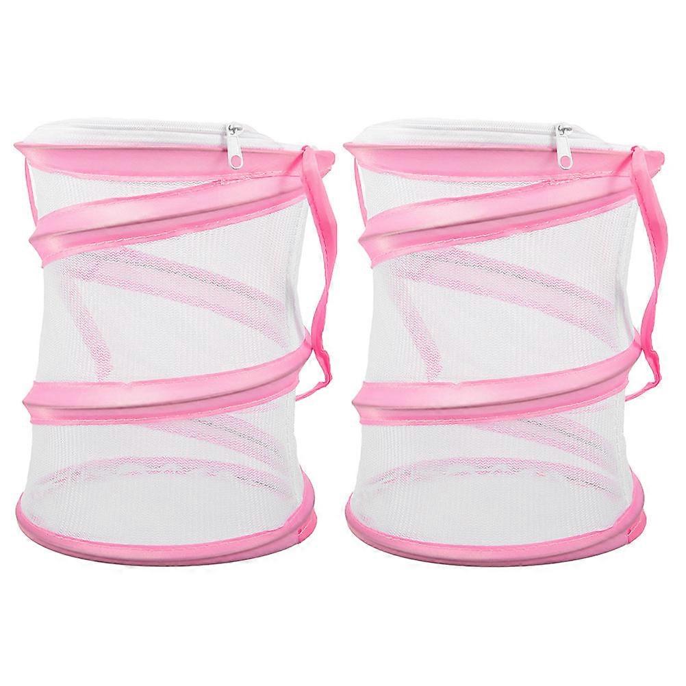 バタフライハビタットキット昆虫ポータブル複製メッシュ昆虫ケージピンク19.00X16.00X16.00CM通気性エンクロージャ2個