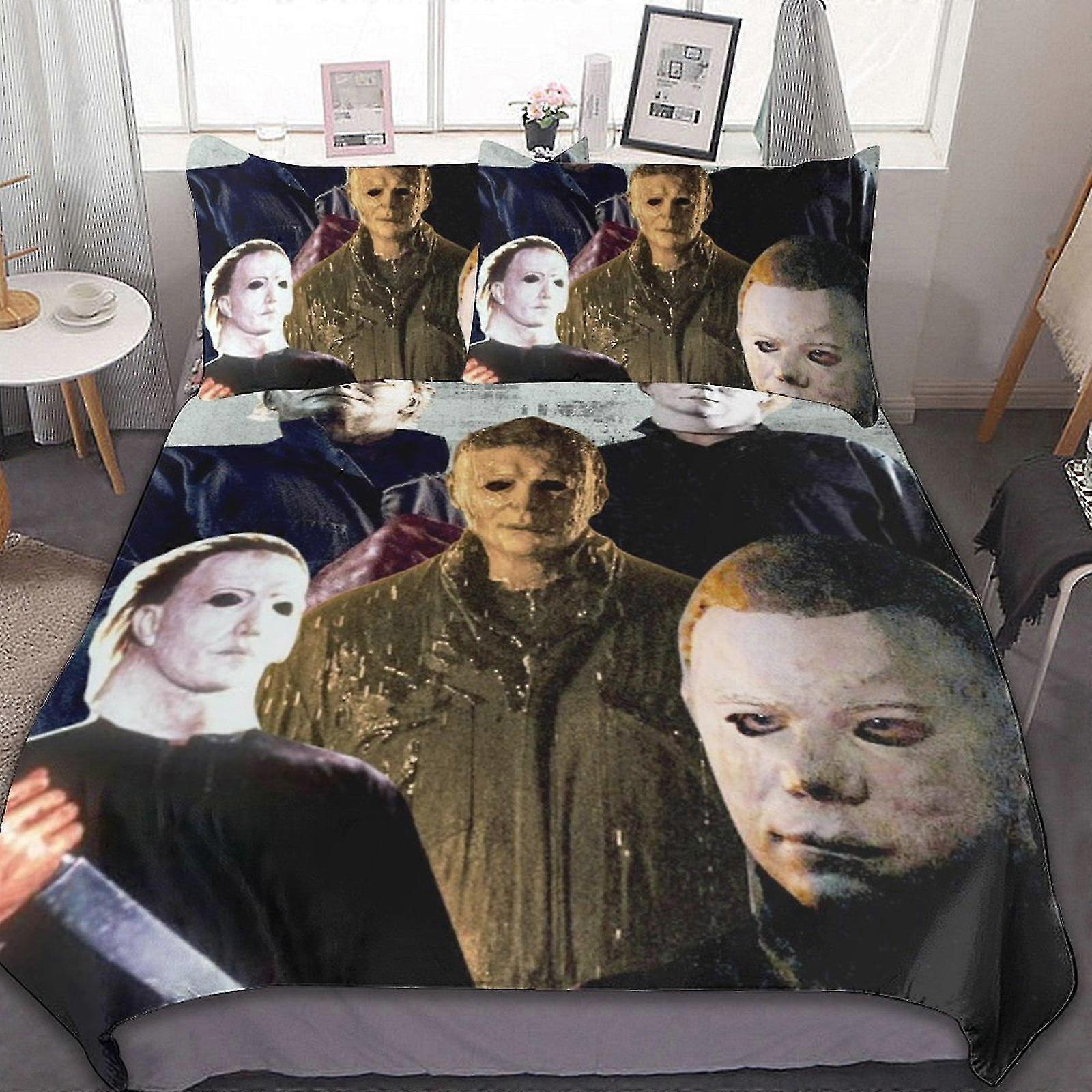 Halloween 3 Pcs Bed Sheets Set Breathable Duvet Cover with 2 Pillow Sham Soft All Seasons Bedding Set Suitable for Various Brands