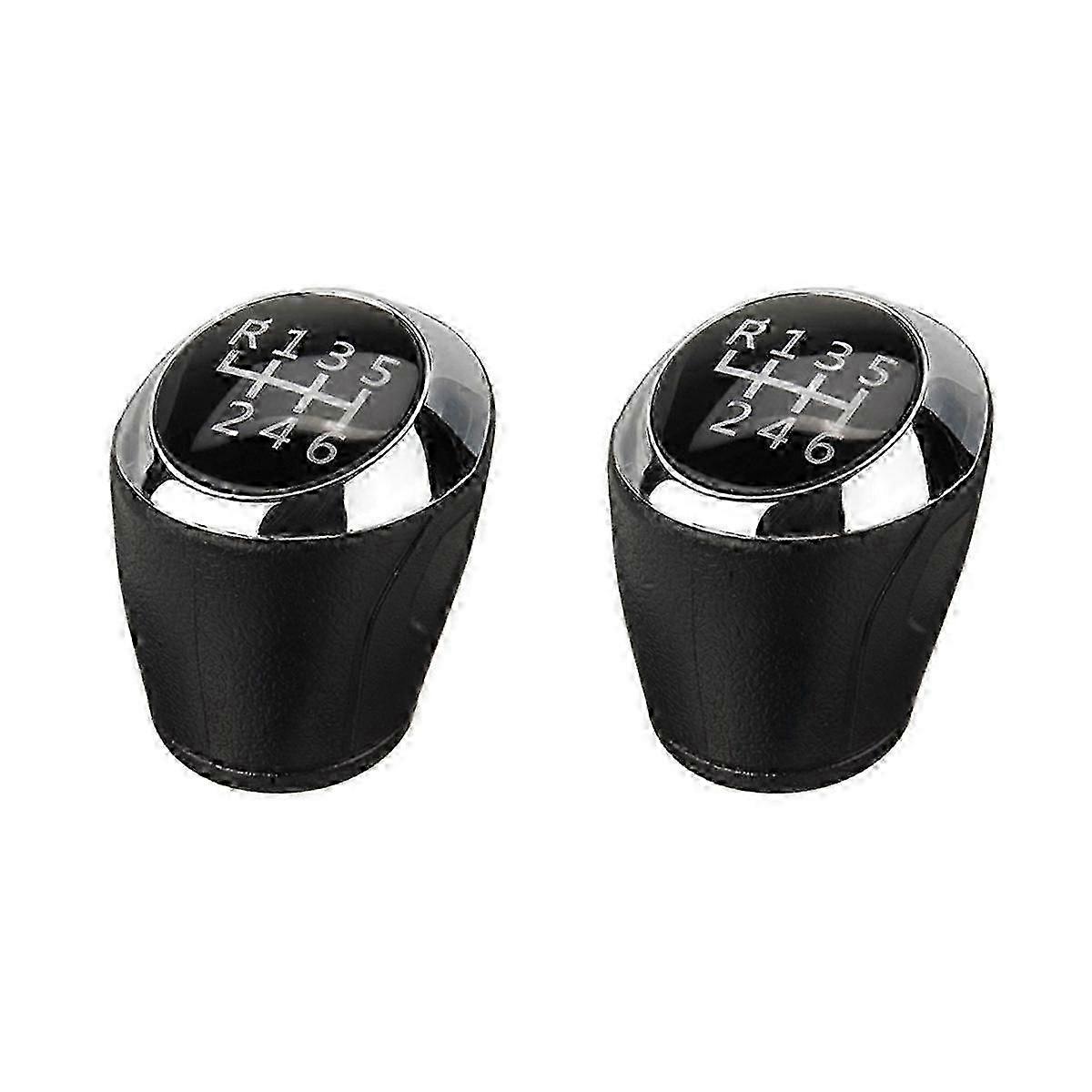 2PCS 6 Speed Car MT Gear Shift Knob for Compatible with Some Models 2012-2017