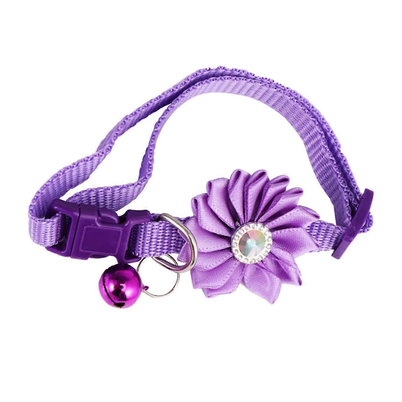 Creative Flower Pet Collar with Bell Adjustable Cat and Dog Bell Collar Accessory for Parties and Special Occasions