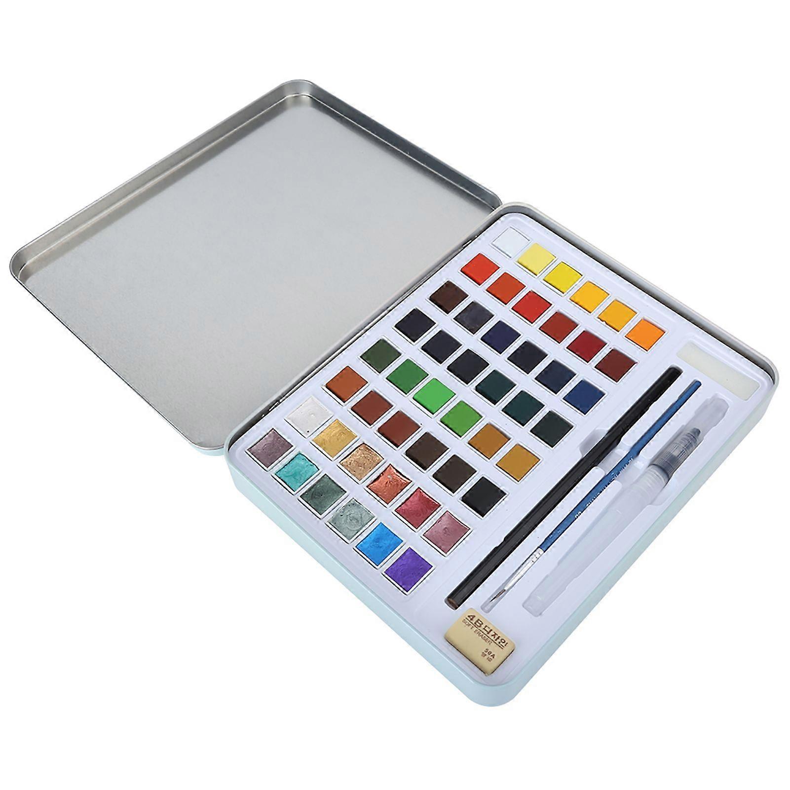 2025 Latest Model Watercolor Paint Set 48 Color Suit Solid Block Tin Box