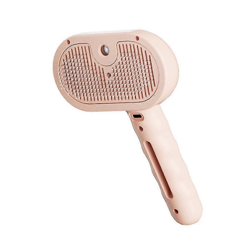 Pet hair removal comb for cats and dogs with massage function, pink