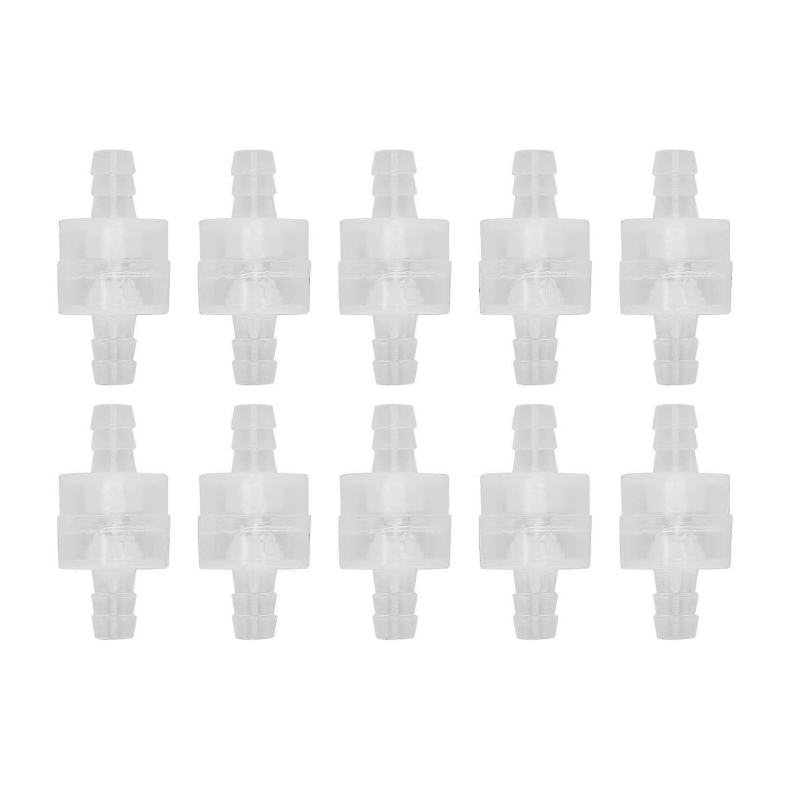 10 Pcs 1 Way Check Valve Translucent Water Stop Hose Check Valve with Spring for Chemical Use 8mm/0.3in