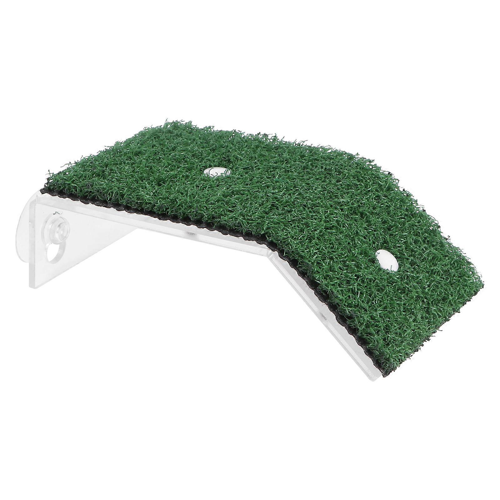 Reptile Basking Platform Turtle Tank Basking Platform Simulated Lawn Reptile Tortoise Climbing Ladder 5.9×3.1×1.5in 1Pack
