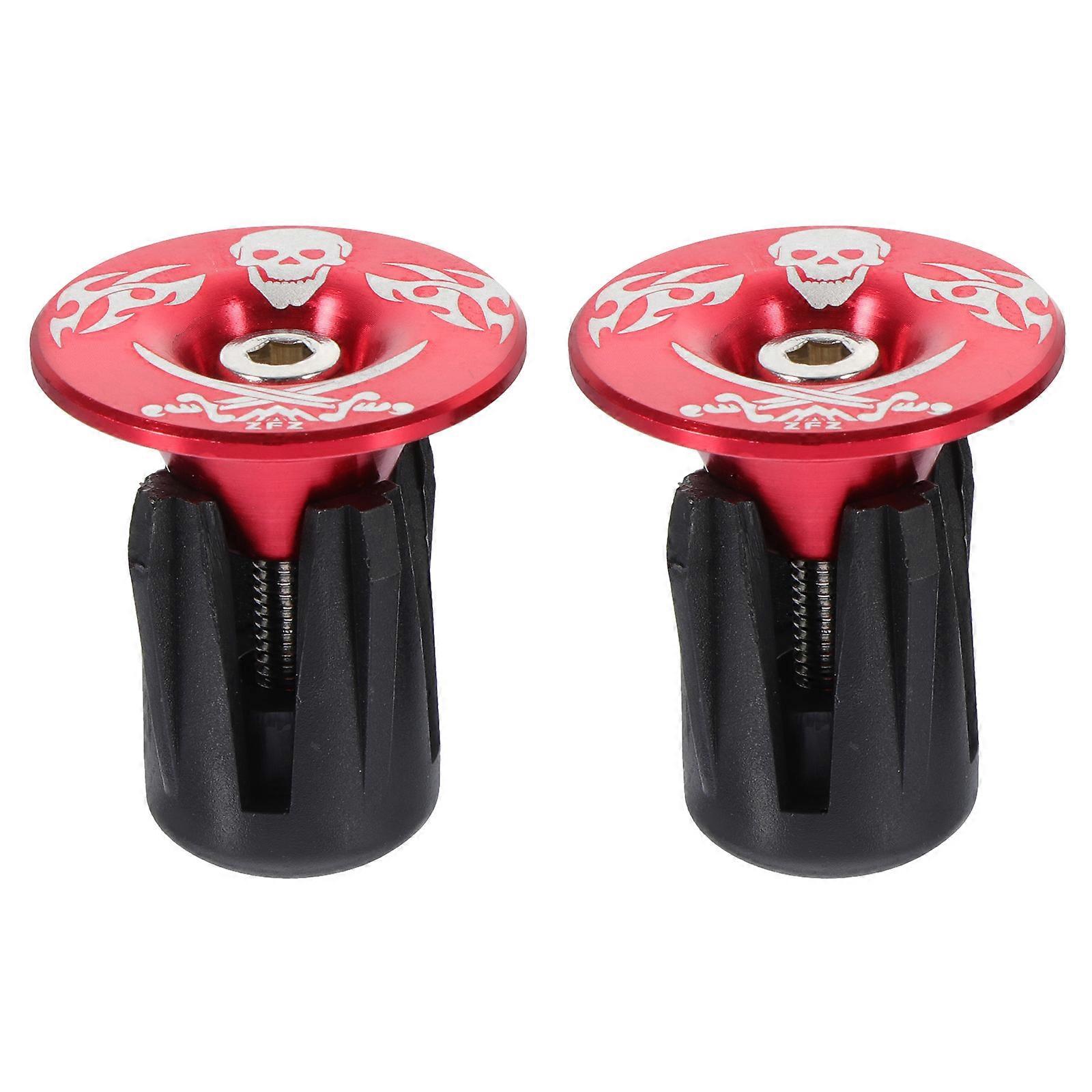 Bike Handle Handle Plugs Gripping Red 3x2.5x2.5cm Round Shape 1 Pair For Cyclists