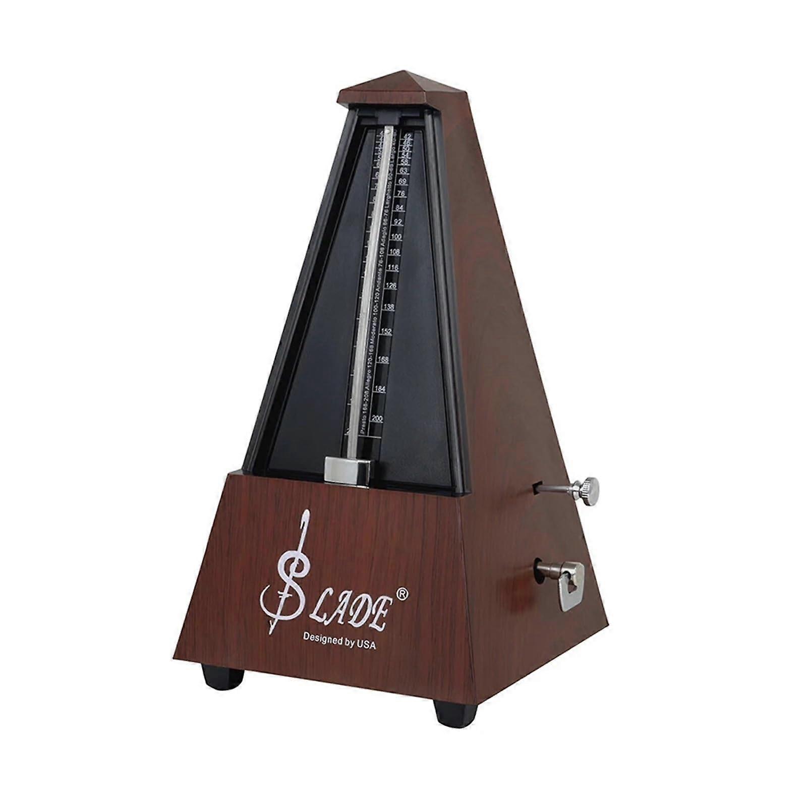 Mechanisches Metronom, Turmtyp, Glockenläute, Vintage, für Gitarre, Ukulele, Klavier, Übungsmusikinstrument, universell (Mahagonifarbe)