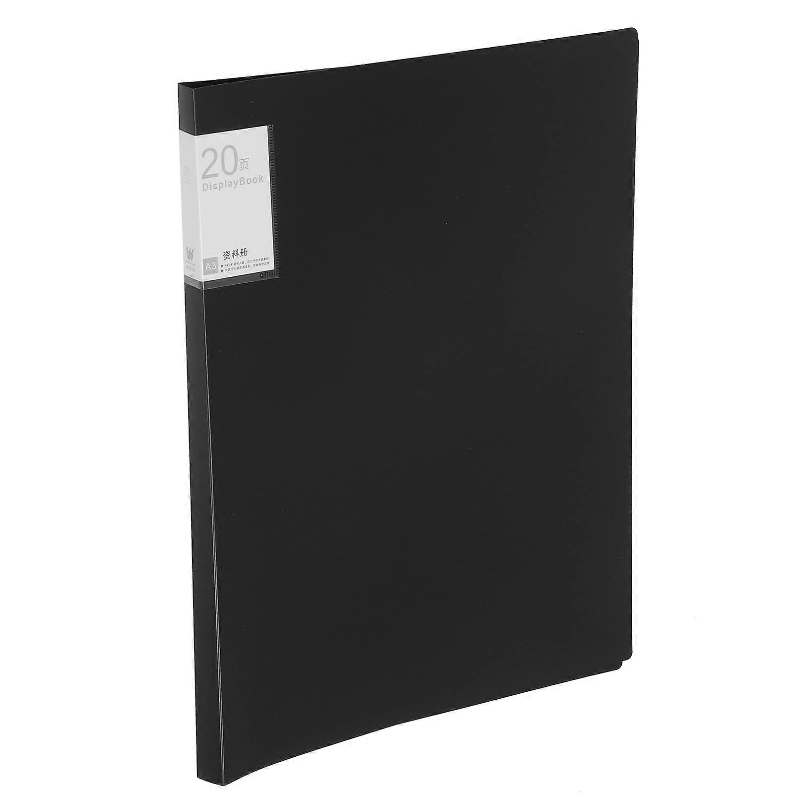 A3 Display Folder File Folder for Document Storage Plastic Black