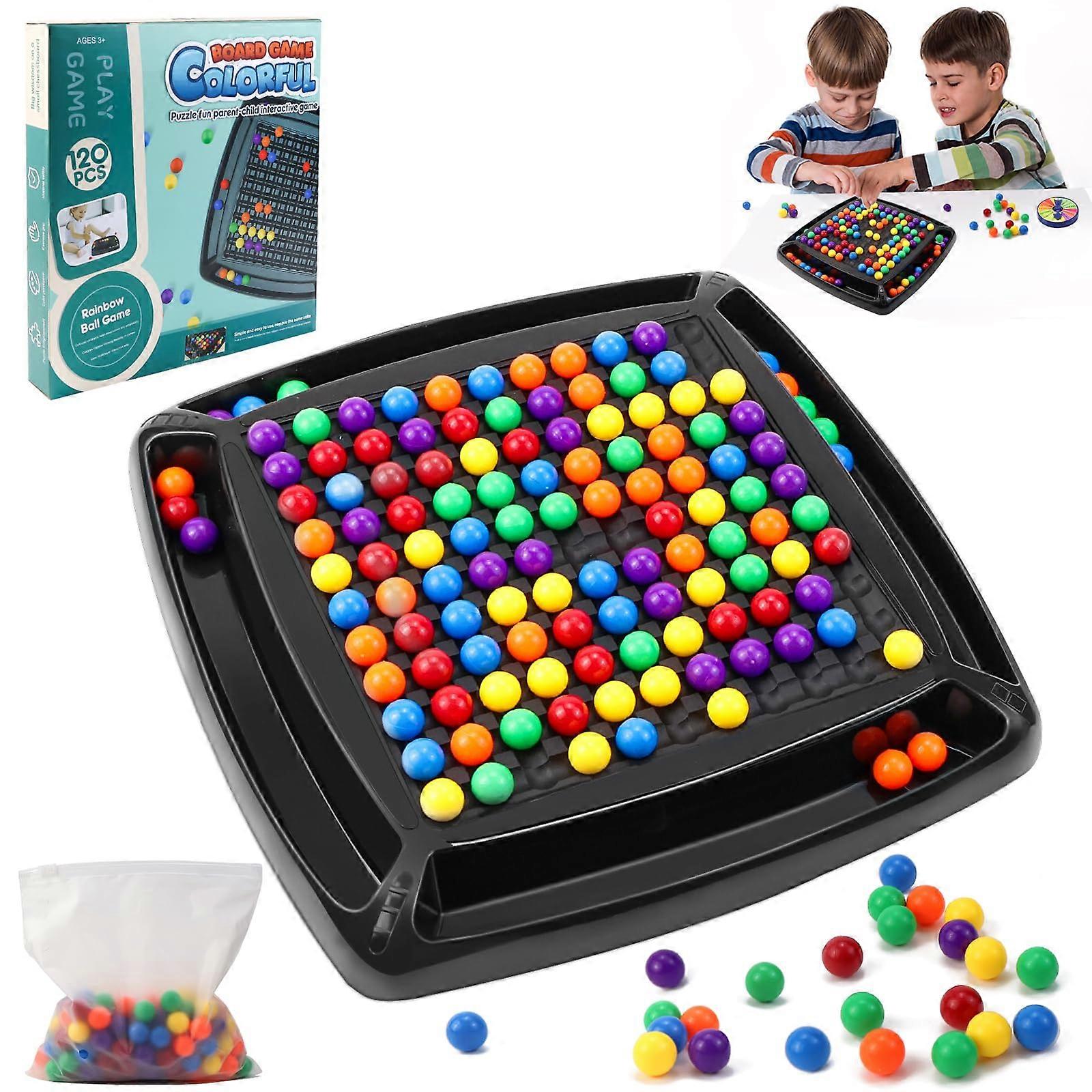 Intellectual Chessboard Double Duel 120 Pieces Educational Board Game for Children Rainbow Ball Elimination Game