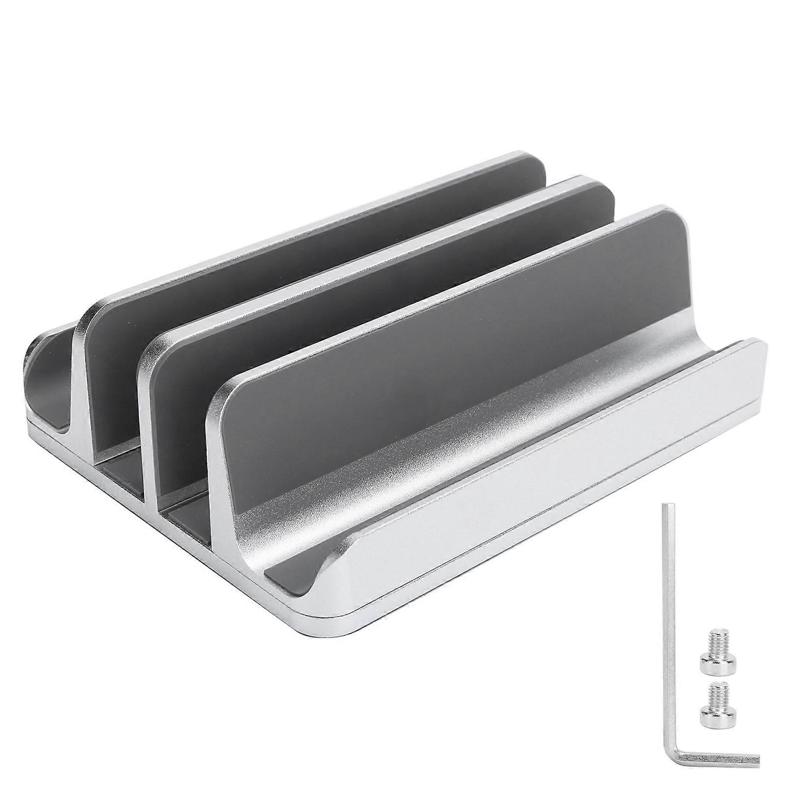 Laptop Organizer Aluminum Alloy Vertical Stand Adjustable Dual Slot for Notebook Computer Storage