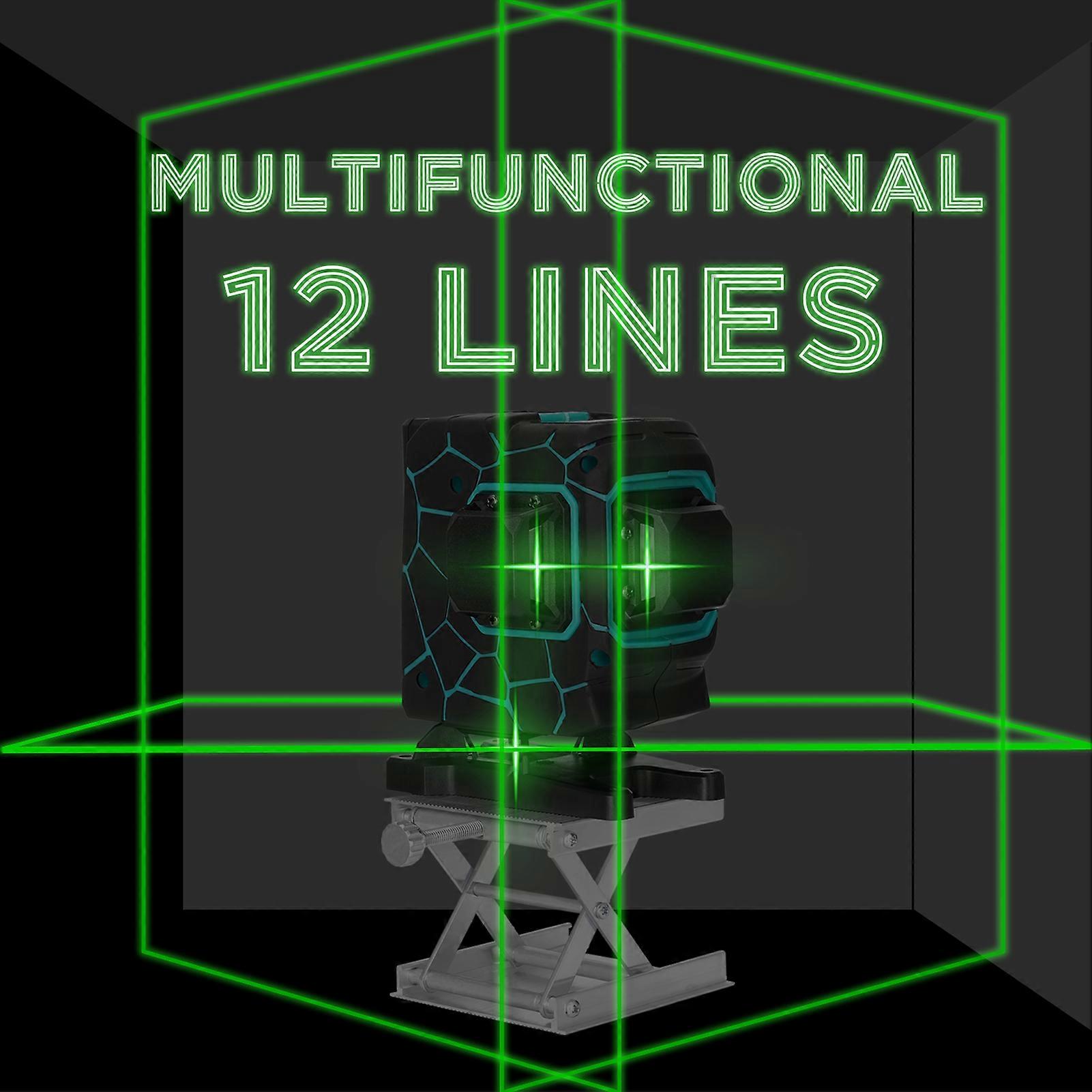 Multifunctional 3D 12 Laser Level Tool Vertical Horizontal Lines with 3° Self-leveling Function