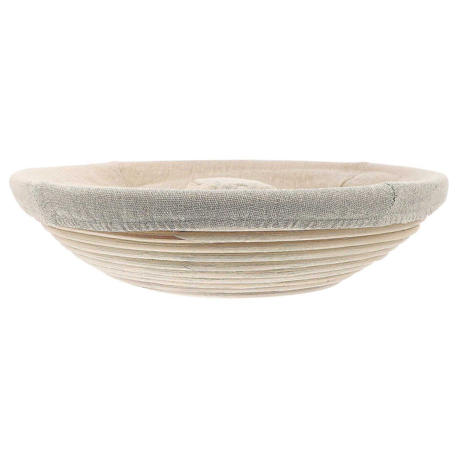 Baking Accessory Rattan Bread Storage Basket Round Shape Cloth Material Home Users 1Pcs