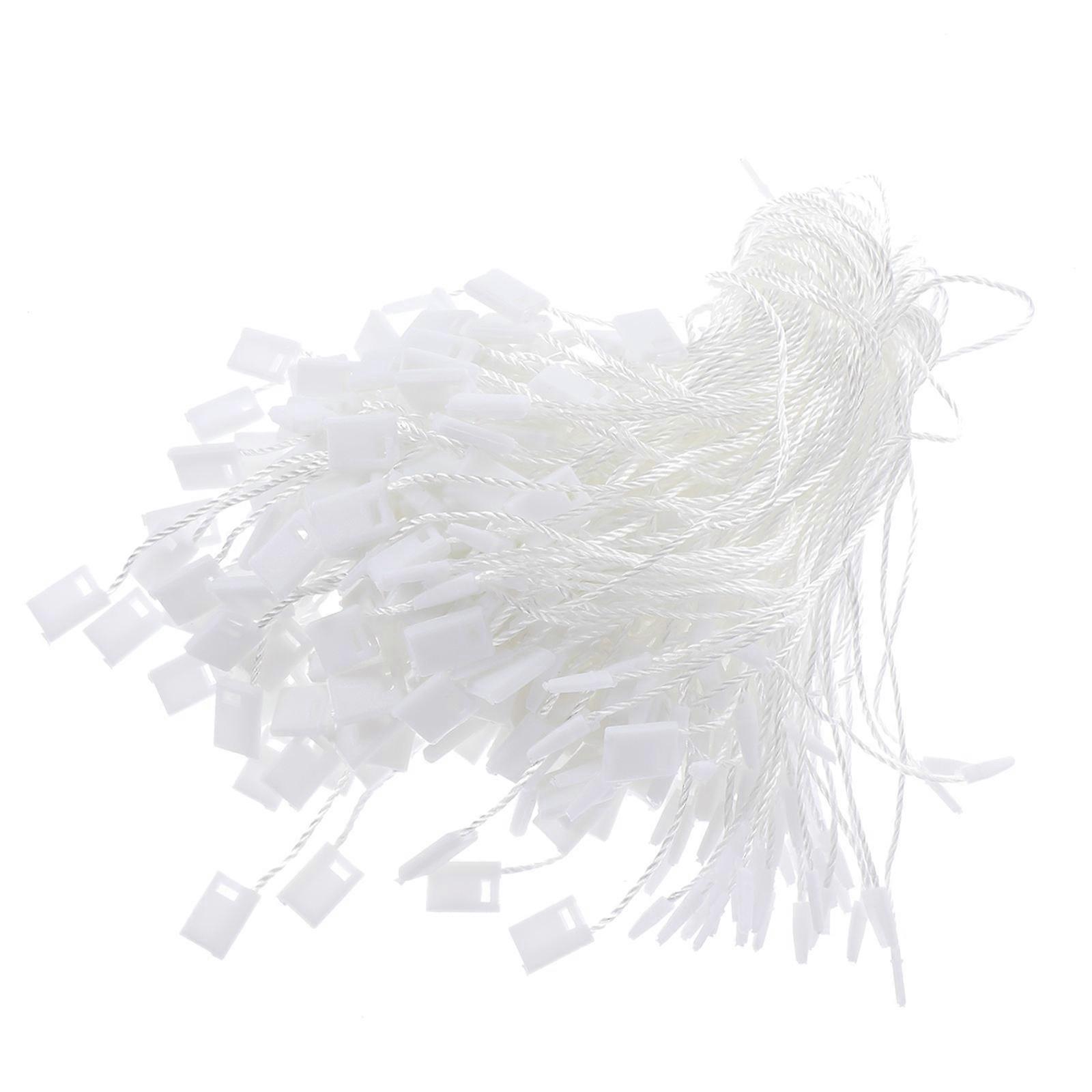 1000pcs White Garment Tag Ropes with Clasps Cord for Apparel Display, Price Labels & Merchandise Marking