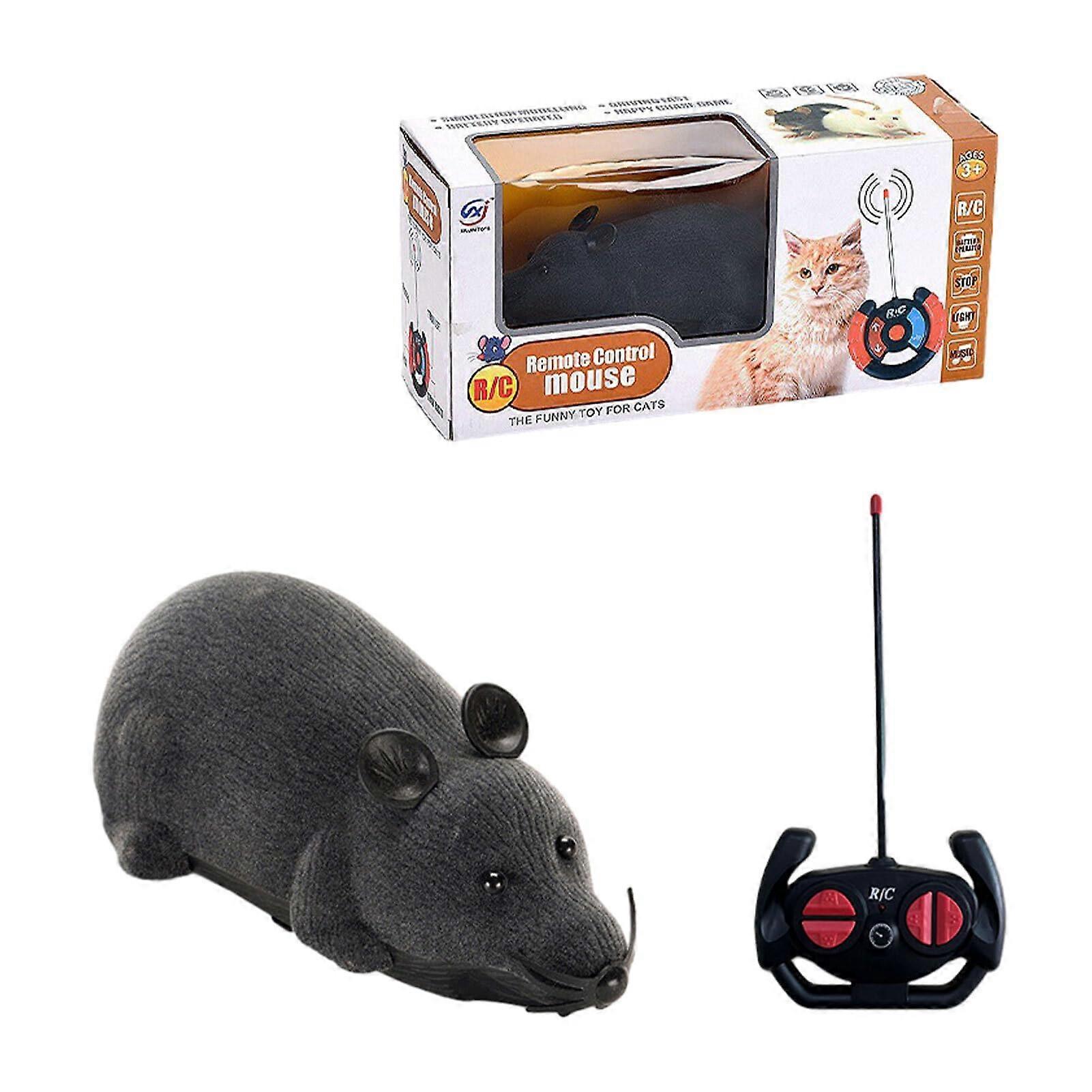 Electronic Cat Toy, Remote Controlled Pet Game for Cats, Mice and Other Small Pets, Realistic Look, RC Cat Toy, Lifelike Mouse, Dark Grey