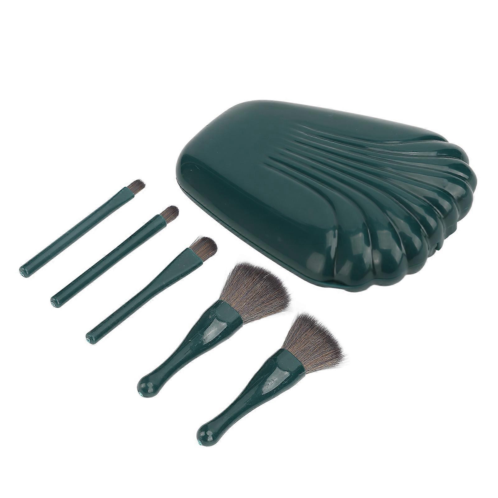 5pcs Makeup Brushes Set Complete Function Lightweight Soft Bristles Portable Cosmetic Brushes Set with Mirror Case