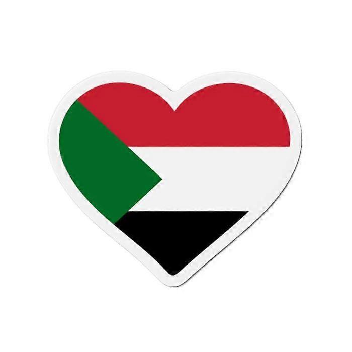 Magnet Heart Flag Sudan - Multicolor - 8 cm - 50 pieces - Synthetic resin - Mixed