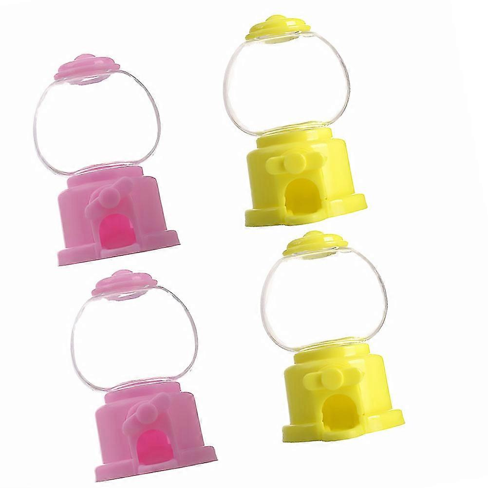 Gumballs Machine for Kids Candy Dispenser Toy Party Favors Round Shape Pink 4Pcs