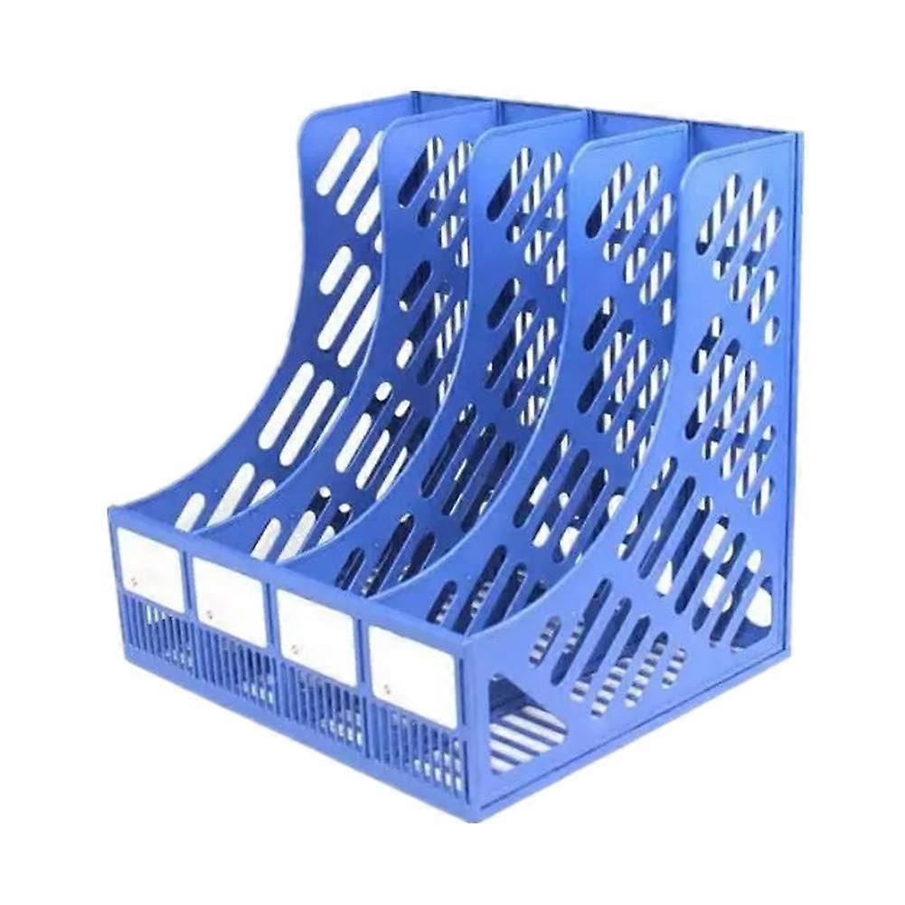 Magazine File Organiser Plastic Magazine File Magazine Holder Magazine File Holder File Storage Office Organiser Storage Blue 4 Grids Blue 4grids
