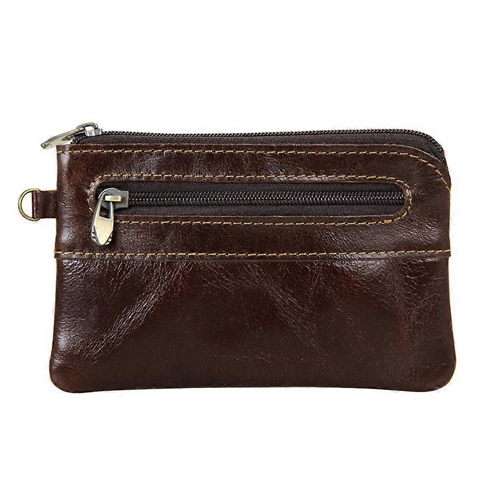 Retro Wallet Chocolate Leather Small Change Purse For Men Daily Use 12.7*7.6CM Bill Holder 1PC