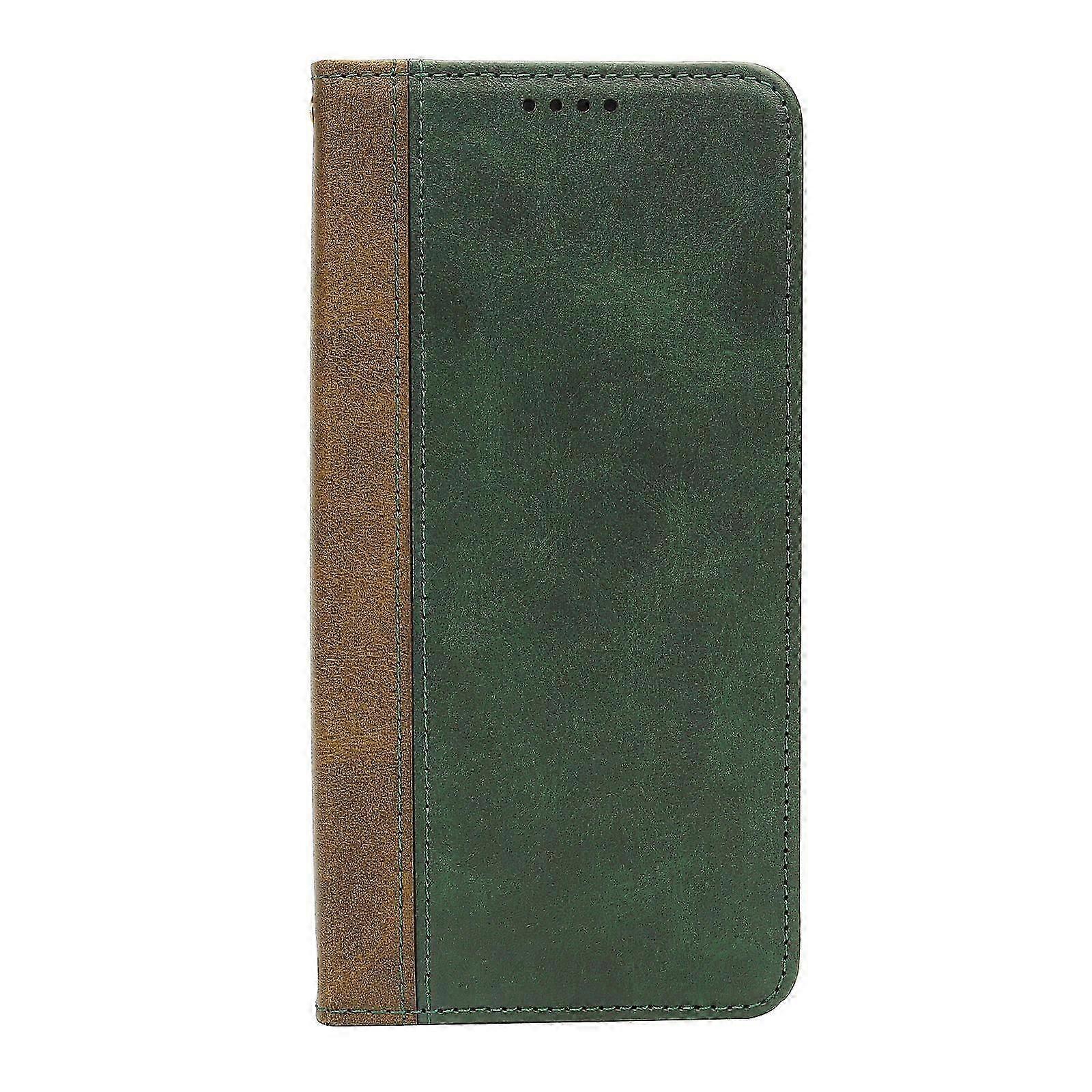 Applicable To Apple Iphone16e Flip 12 Phone Case 15Pro Calf Leather Color Matching 11 Strong Magnetic 13 Drop-Resistant Leather Case