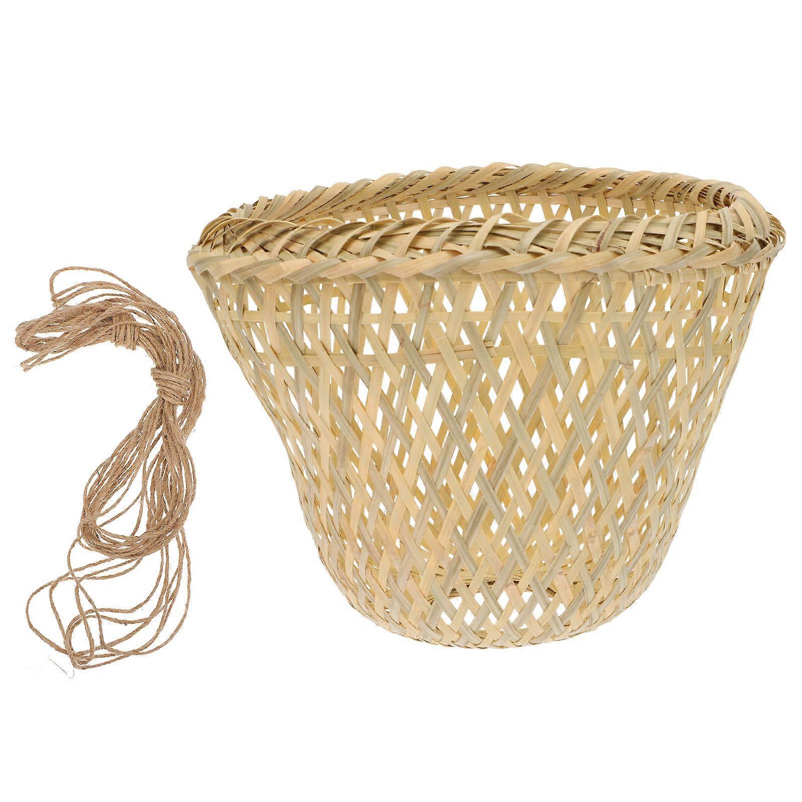 Khaki Synthetic Lampshade for Home Use Warm Decorative Cover with 1 Set Natural Woven Design 0.5 Inch